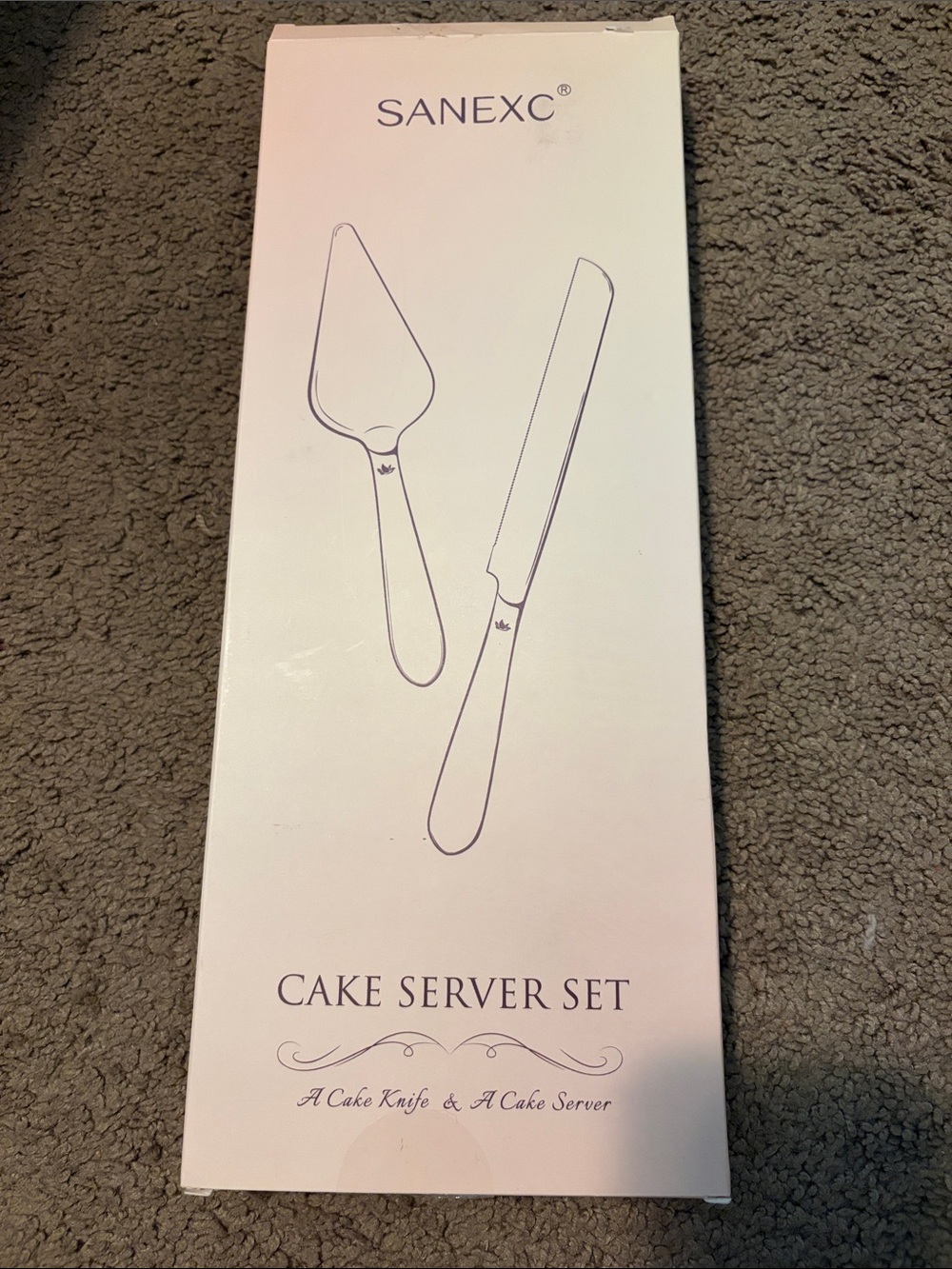 White Cake Server Set - Cake Knife & Server